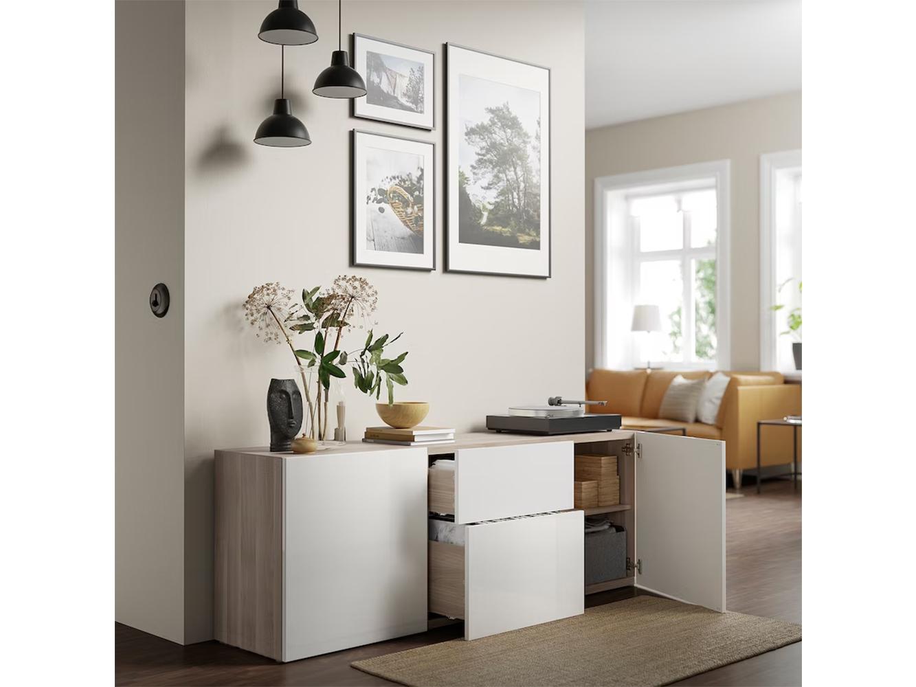 Комод Беста 117 beige white ИКЕА (IKEA) изображение товара